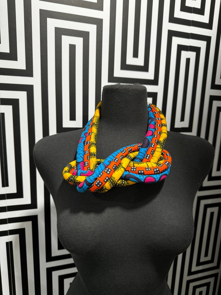 Knotted Ankara Print Necklace - Trufacebygrace