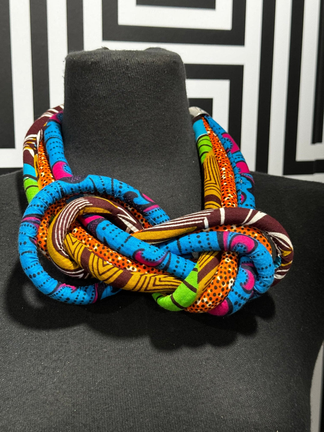 Knotted Ankara Print Necklace - Trufacebygrace