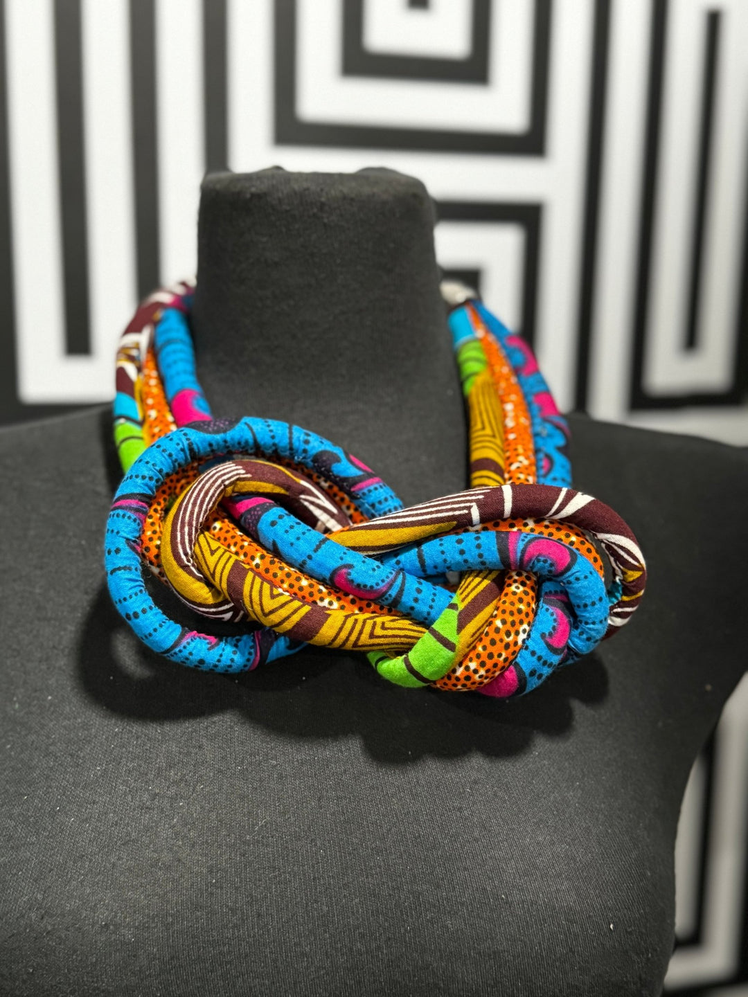 Knotted Ankara Print Necklace - Trufacebygrace