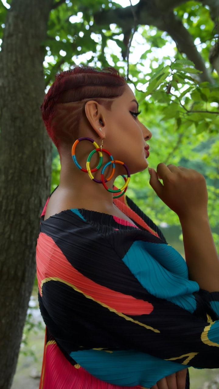 Kukua 3 ring horizontal Earrings - Trufacebygrace