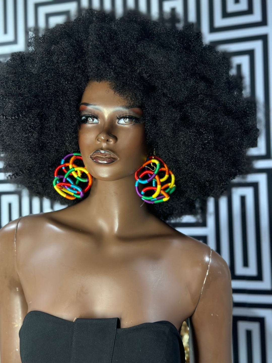 Kukua thread Circular Rings Statement Earrings - Trufacebygrace