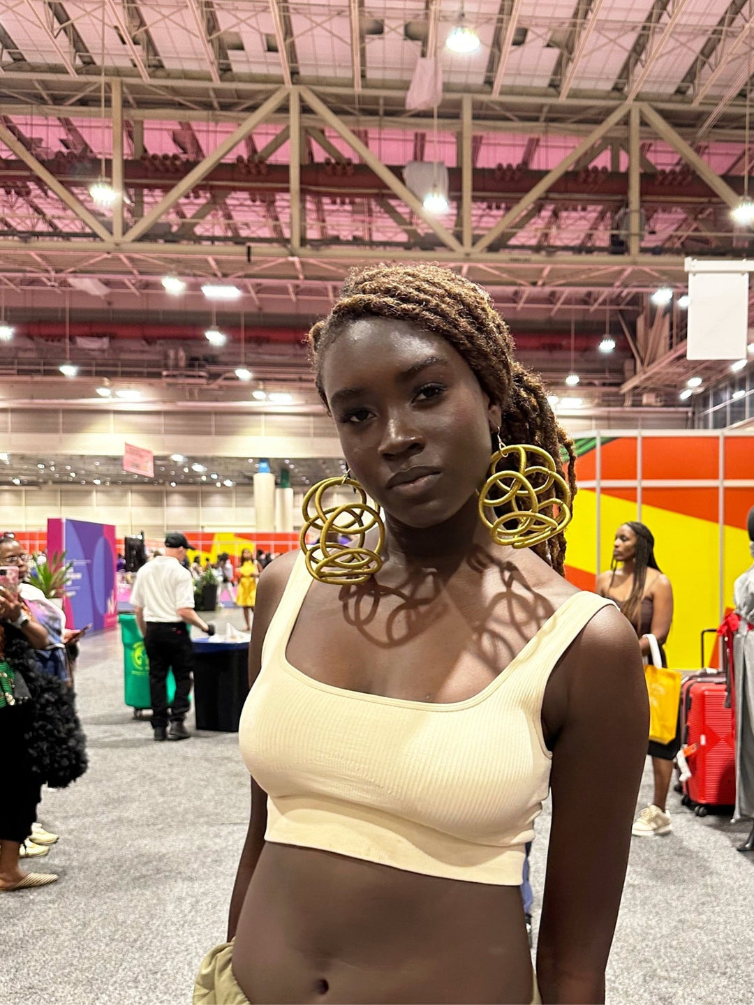 Kukua thread Circular Rings Statement Earrings - Trufacebygrace