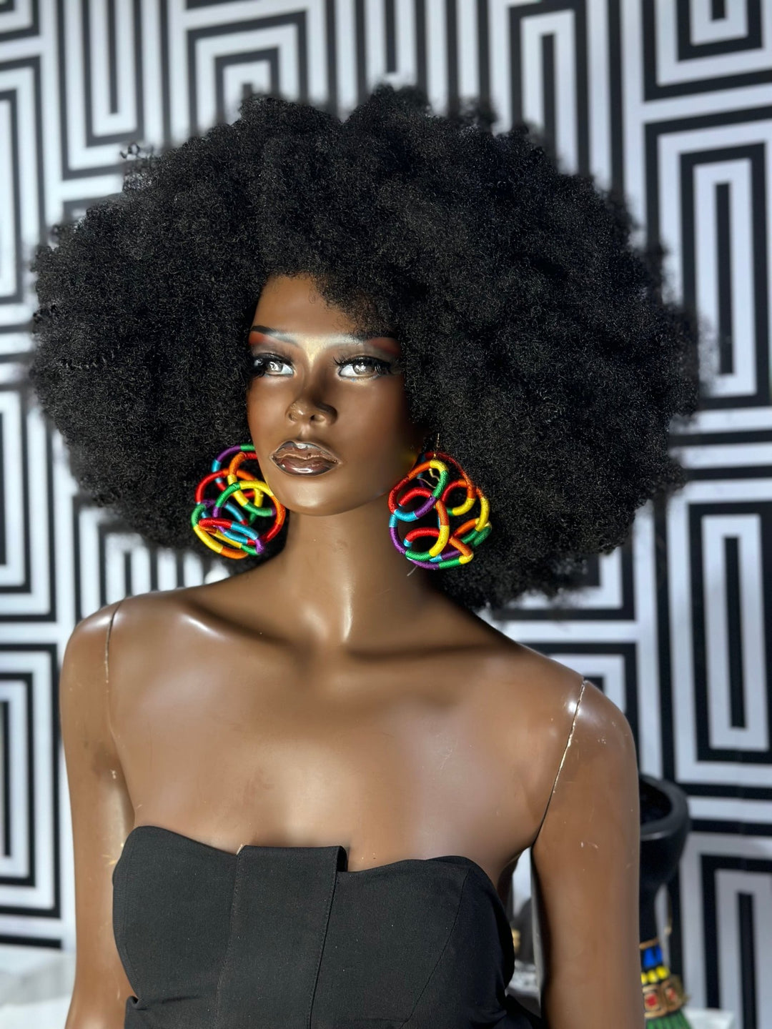 Kukua thread Circular Rings Statement Earrings - Trufacebygrace