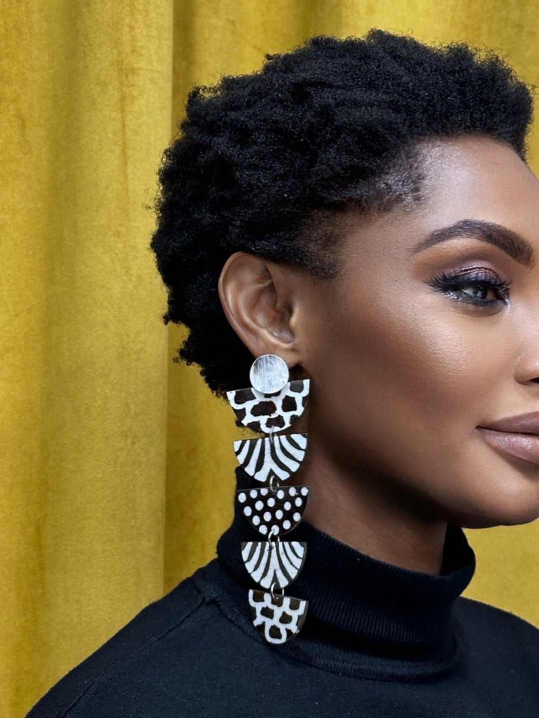 Kwayemu Monochrome Tiered Earrings - Trufacebygrace