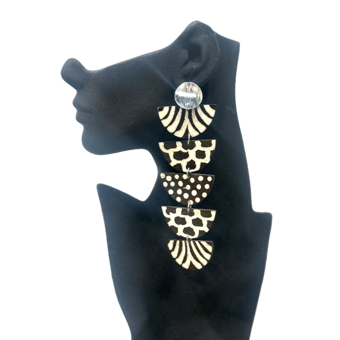 Kwayemu Monochrome Tiered Earrings - Trufacebygrace