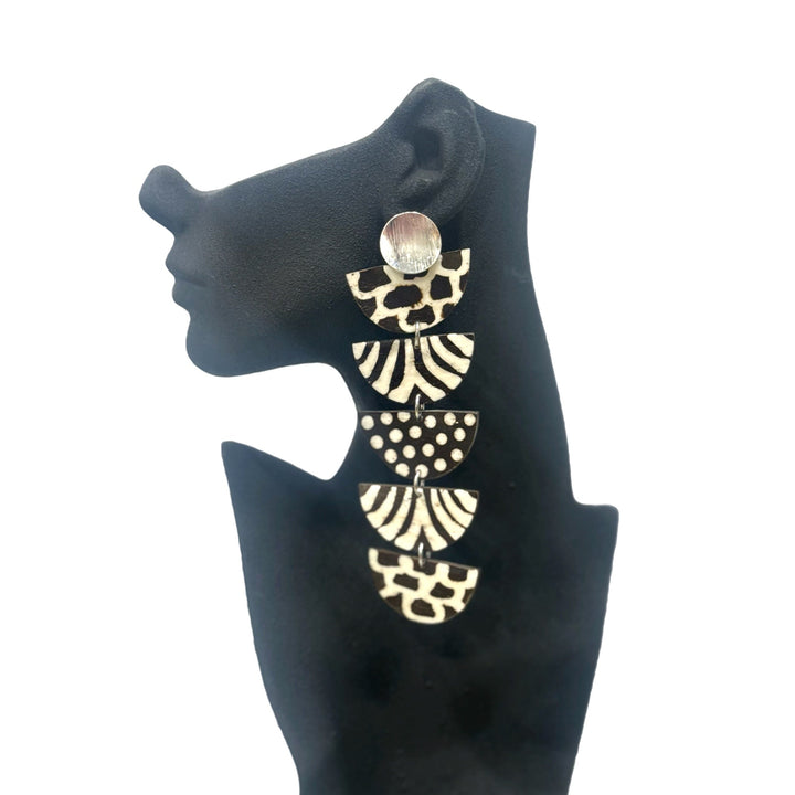 Kwayemu Monochrome Tiered Earrings - Trufacebygrace