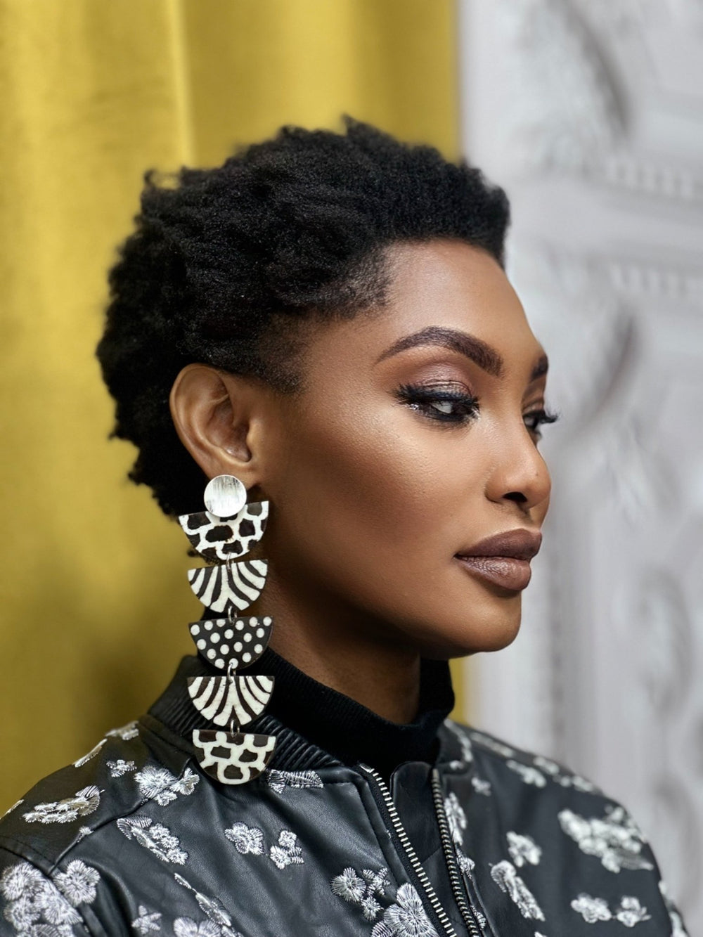 Kwayemu Monochrome Tiered Earrings - Trufacebygrace