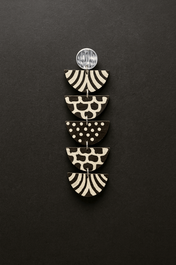 Kwayemu Monochrome Tiered Earrings - Trufacebygrace