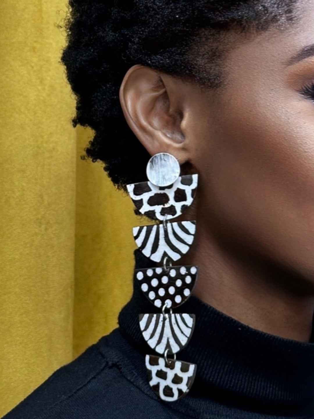 Kwayemu Monochrome Tiered Earrings - Trufacebygrace