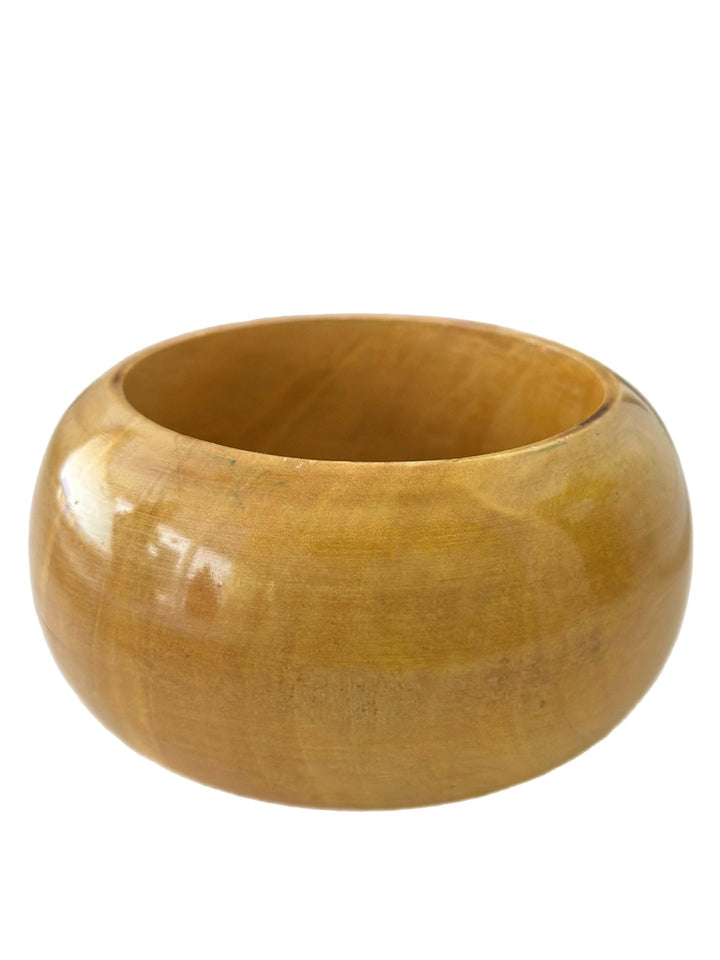 Lacquered Natural Chunky Wood Bangle - Trufacebygrace