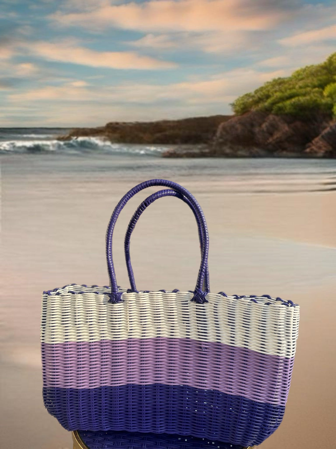 Lavender Dream Woven Beach Bags - Trufacebygrace