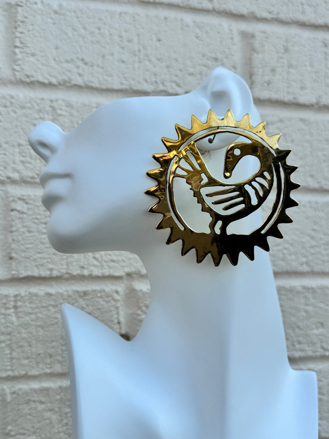 Lightweight Genuine Brass / silver Sankofa Earrings - Trufacebygrace