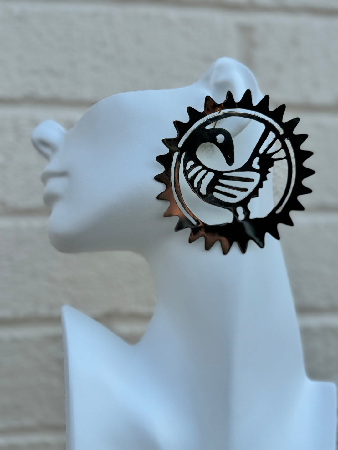 Lightweight Genuine Brass / silver Sankofa Earrings - Trufacebygrace