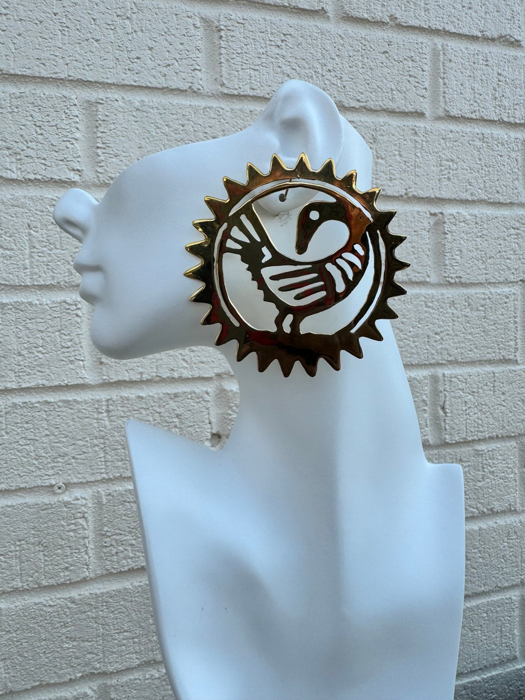 Lightweight Genuine Brass / silver Sankofa Earrings - Trufacebygrace