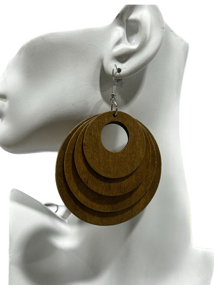 Lightweight Layers Wooden Earrings - Trufacebygrace