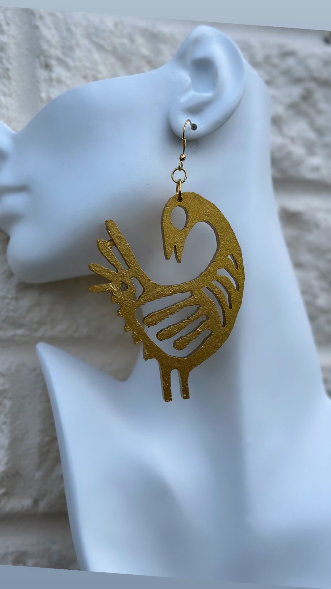 Lightweight Sankofa Painted Wood Earrings - Trufacebygrace