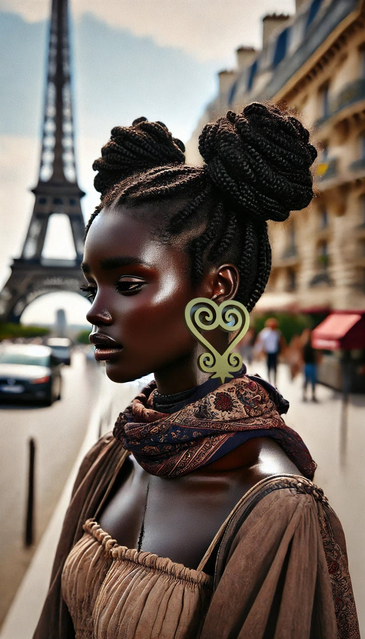 Lightweight Sankofa Painted Wood Earrings - Trufacebygrace