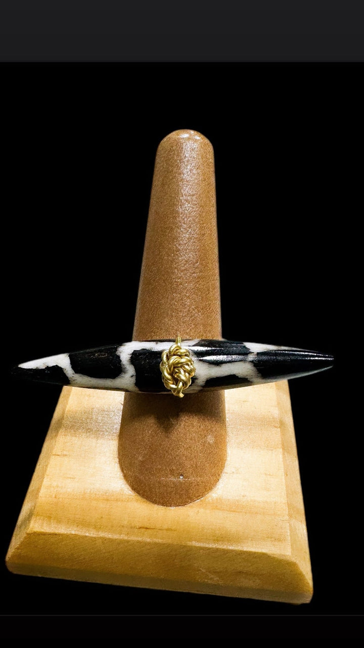 Logologo Brass and Batik Bone Ring - Trufacebygrace