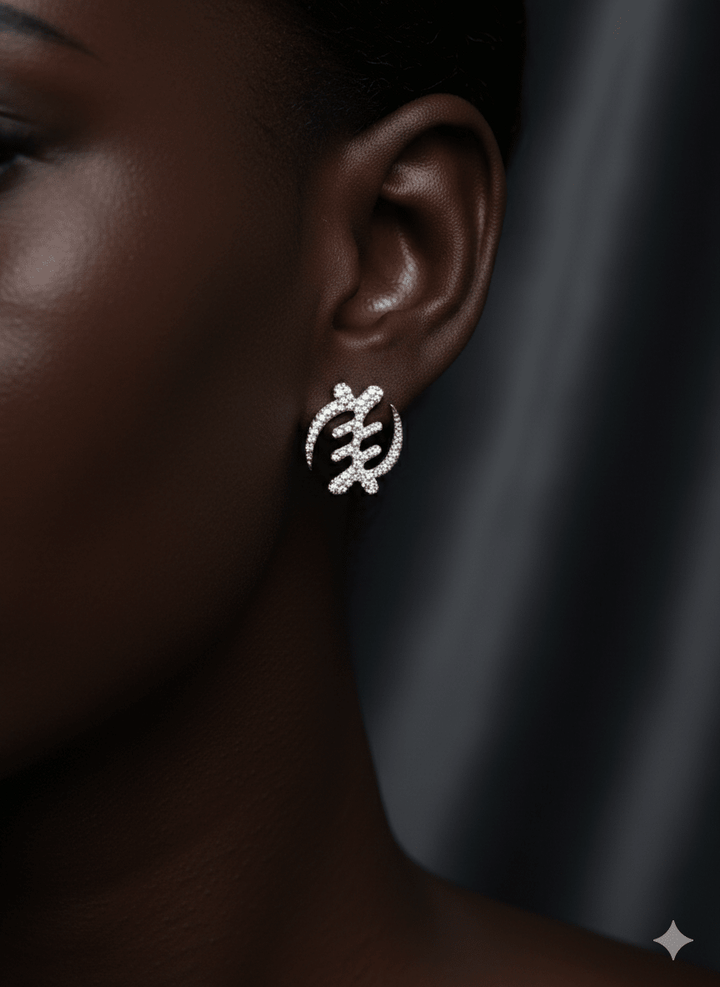 Luxe Crystal Gye Nyame Earrings - Trufacebygrace