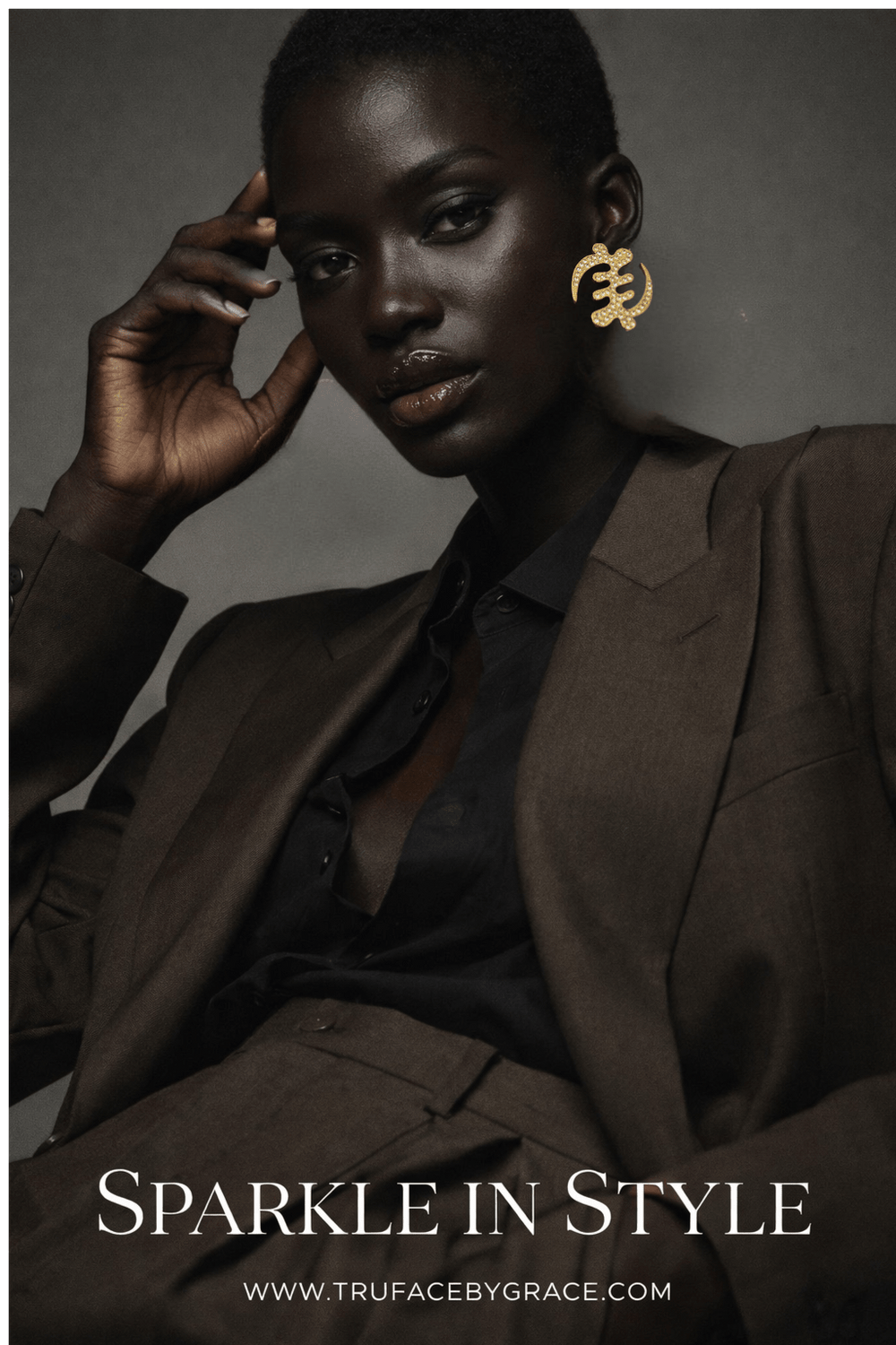 Luxe Crystal Gye Nyame Earrings - Trufacebygrace