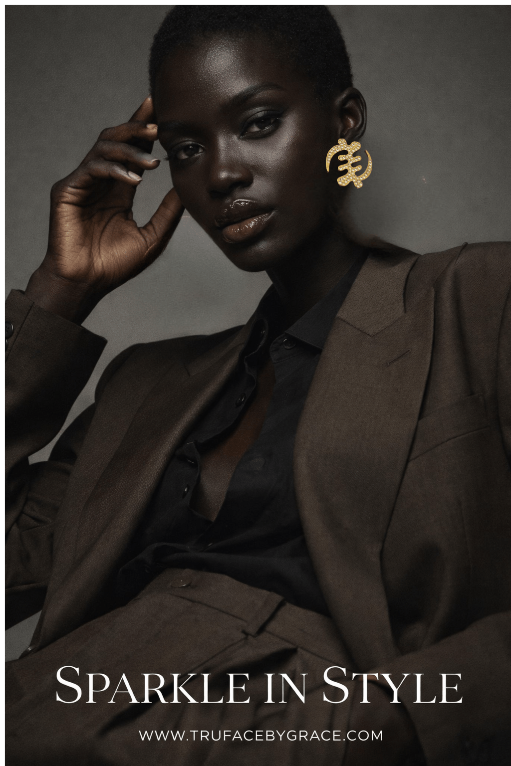 Luxe Crystal Gye Nyame Earrings - Trufacebygrace