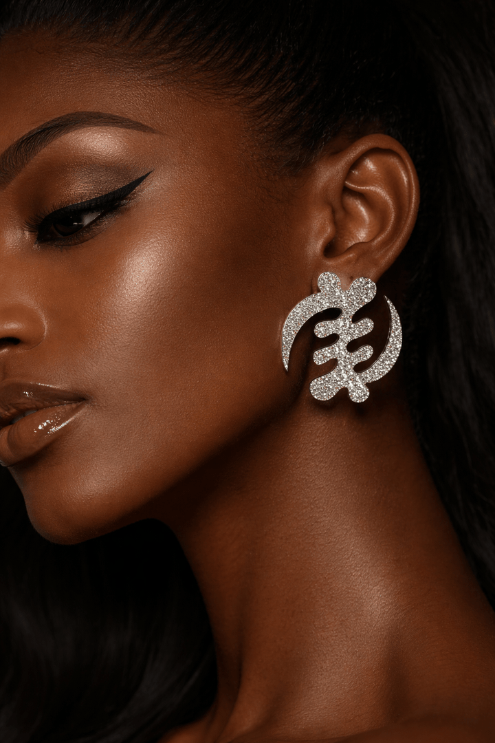 Luxe Crystal Gye Nyame Earrings - Trufacebygrace