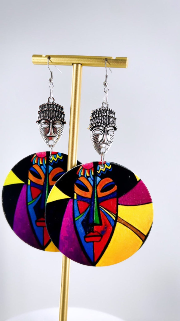 Mande African Face Mask Earrings - Trufacebygrace