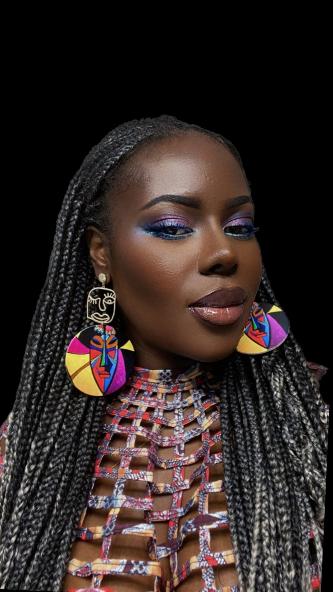 Mande African Face Mask Earrings - Trufacebygrace