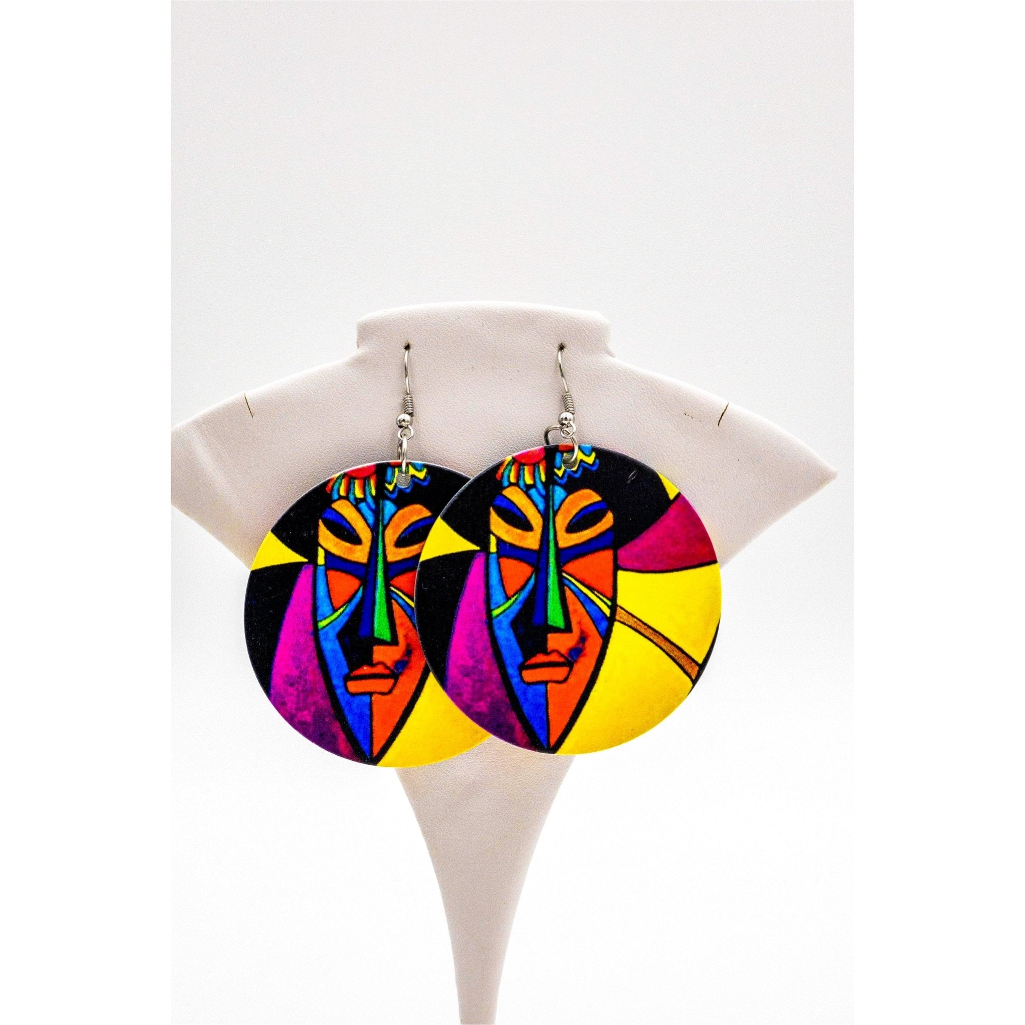 Mande African Face Mask Earrings - Trufacebygrace