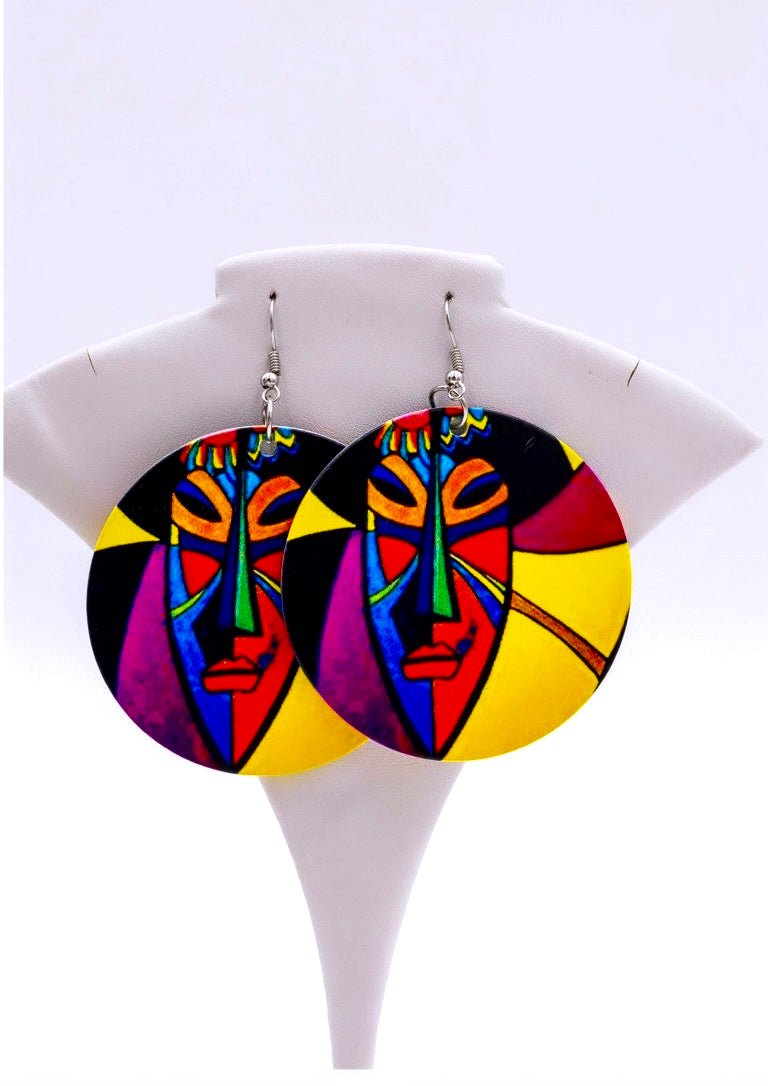 Mande African Face Mask Earrings - Trufacebygrace