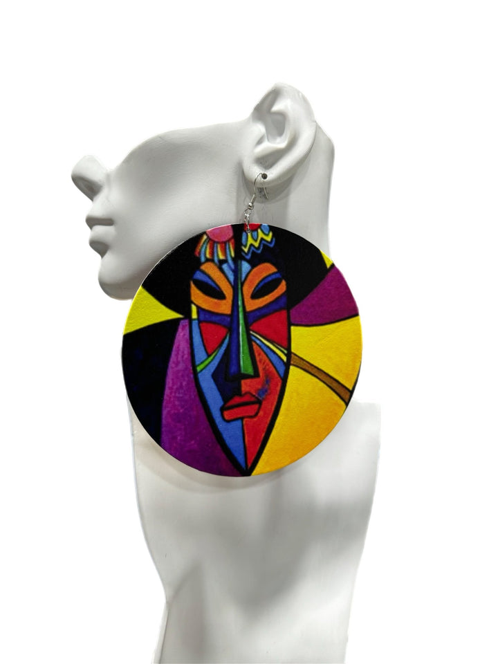 Mande African Face Mask Earrings - Trufacebygrace