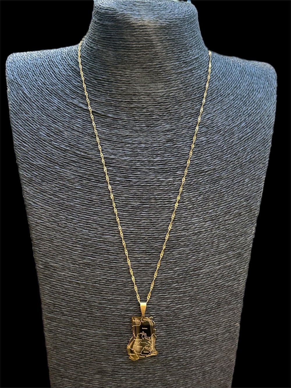 Map of Ghana gold plated necklace - Trufacebygrace