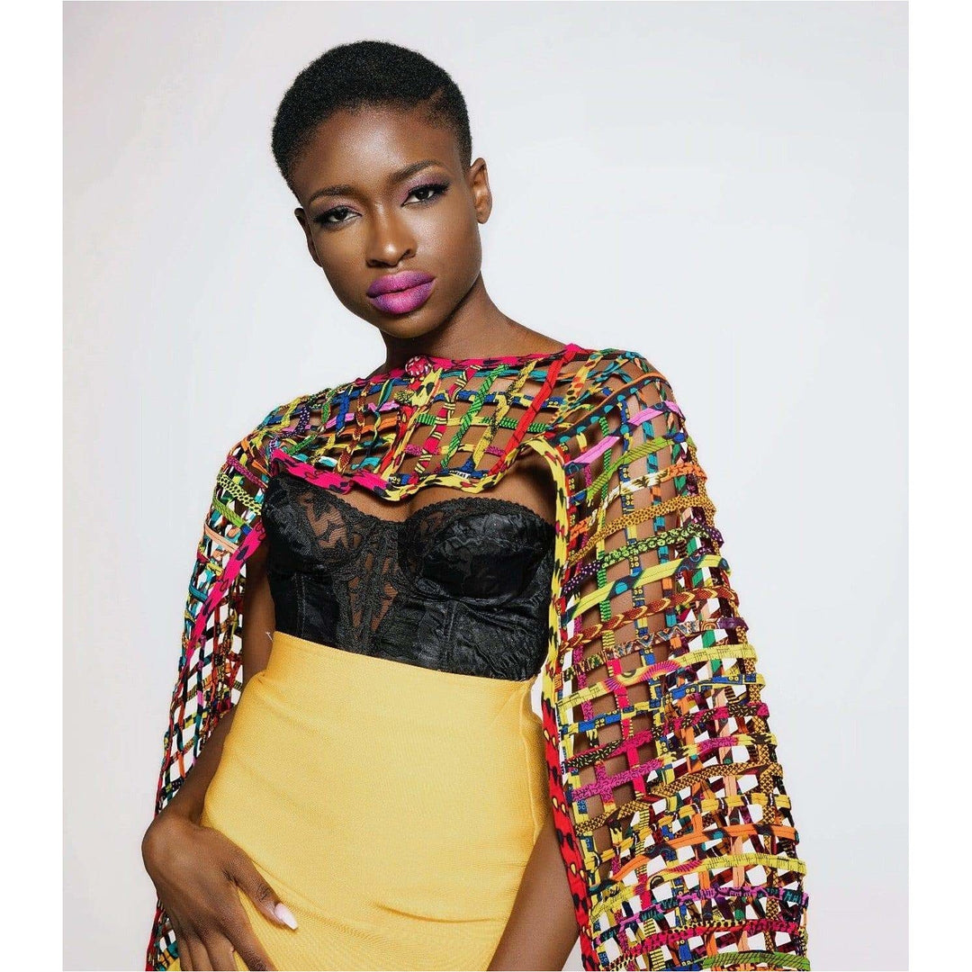 Mebolife laced Ankara convertible Cape/Top/ Scarf - Trufacebygrace