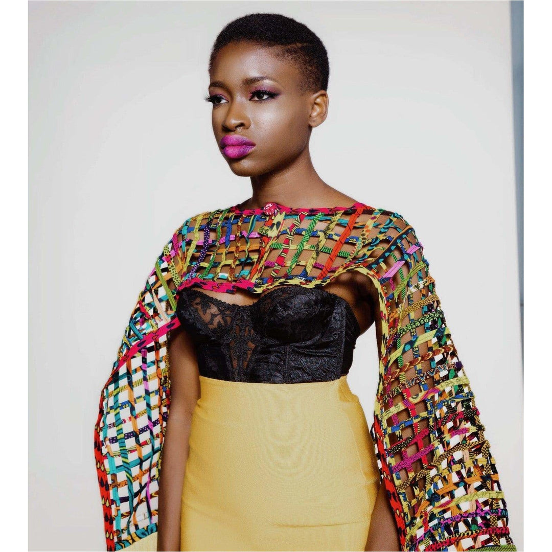 Mebolife laced Ankara convertible Cape/Top/ Scarf - Trufacebygrace