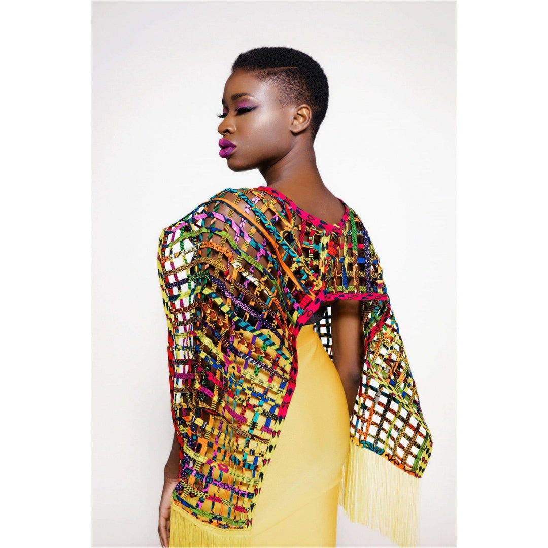 Mebolife laced Ankara convertible Cape/Top/ Scarf - Trufacebygrace