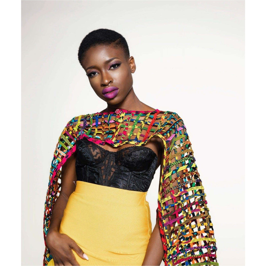 Mebolife laced Ankara convertible Cape/Top/ Scarf - Trufacebygrace