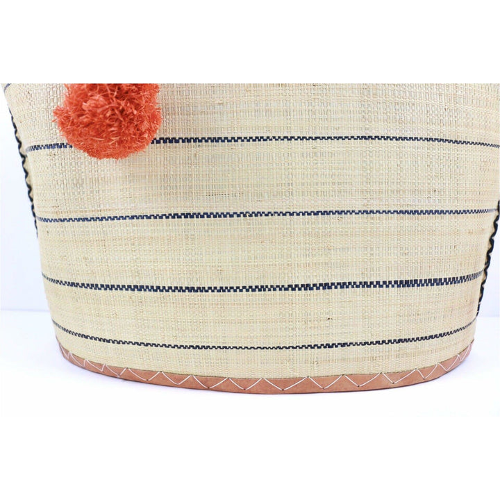 Meena Pin Stripes Extra Large Straw / Beach Bag - Trufacebygrace