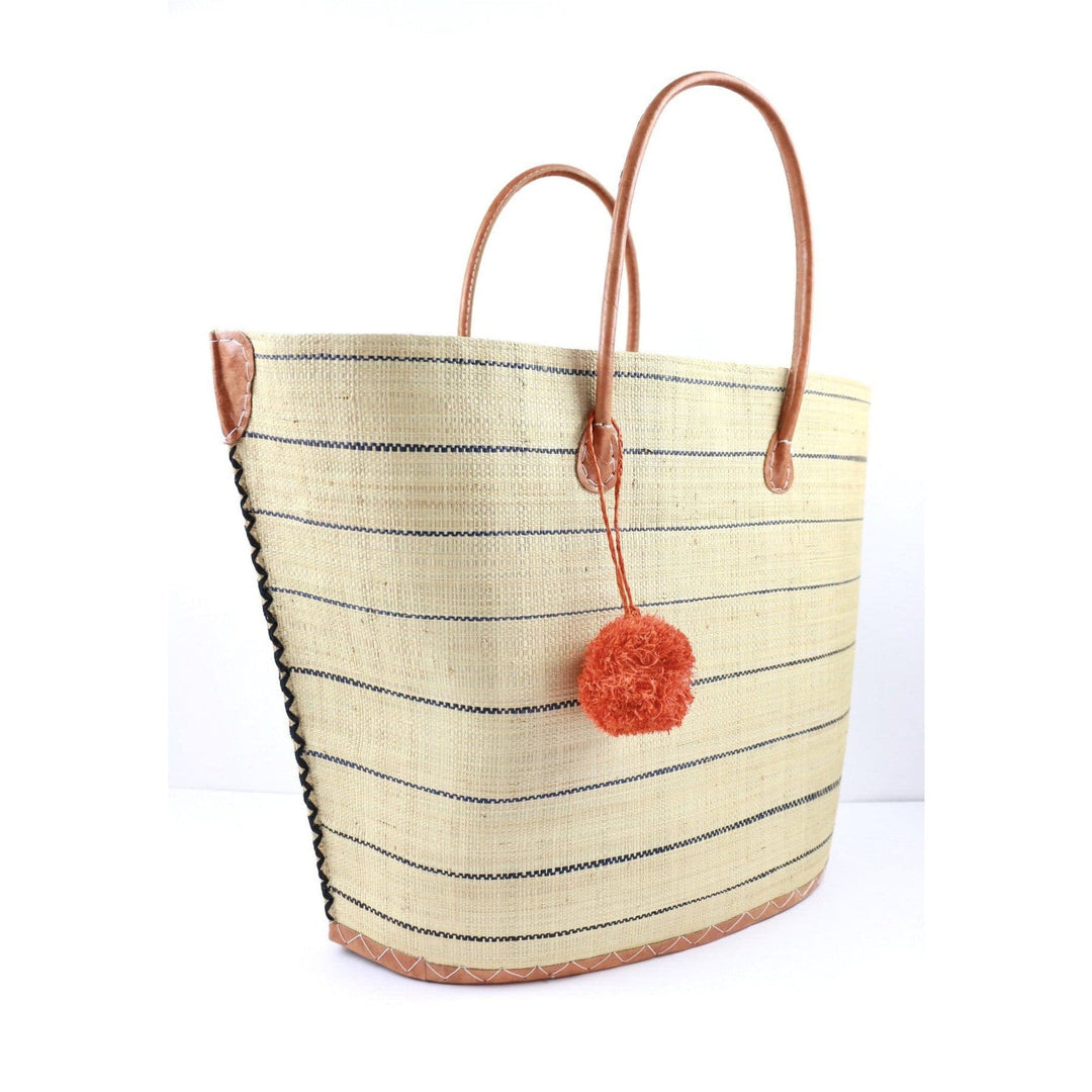 Meena Pin Stripes Extra Large Straw / Beach Bag - Trufacebygrace