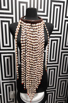 Meraki Extra Long vintage Vinyl, Cowry Shell and Leather Necklace - Trufacebygrace