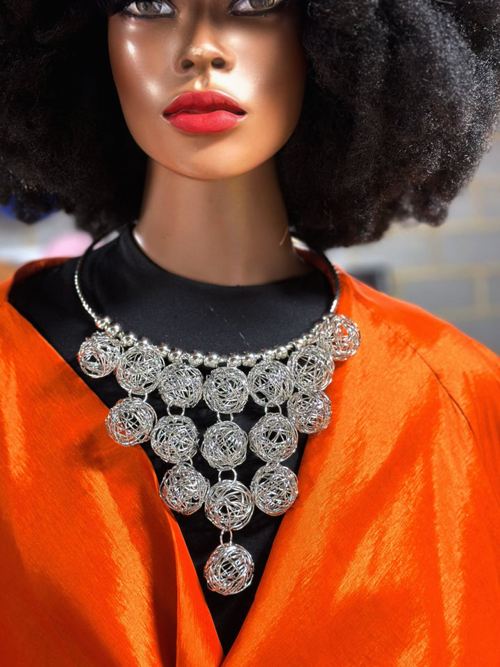 Metal Balls statement Necklace - Trufacebygrace