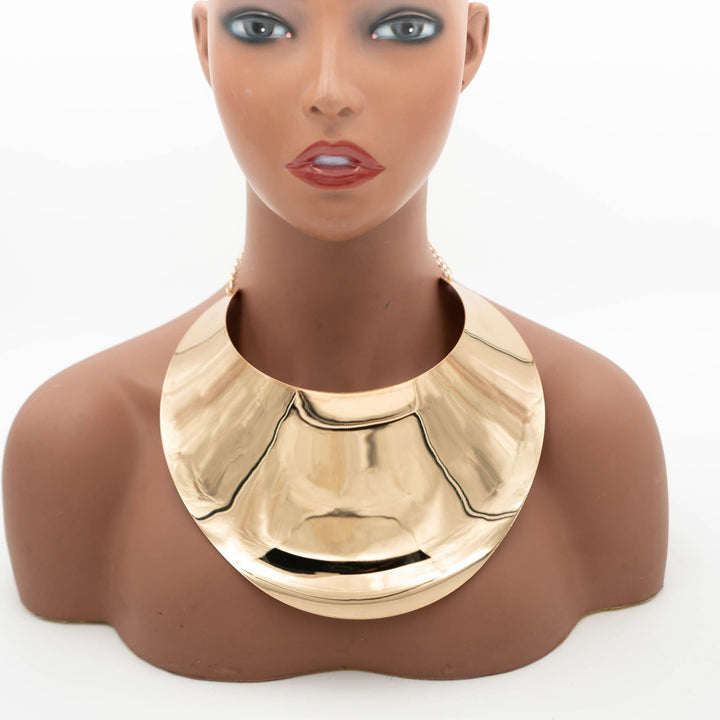 Metal Wide Bib Choker Statement Necklace - Trufacebygrace