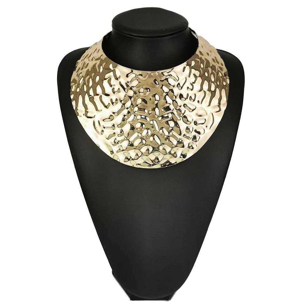 Metal Wide Bib Choker Statement Necklace - Trufacebygrace