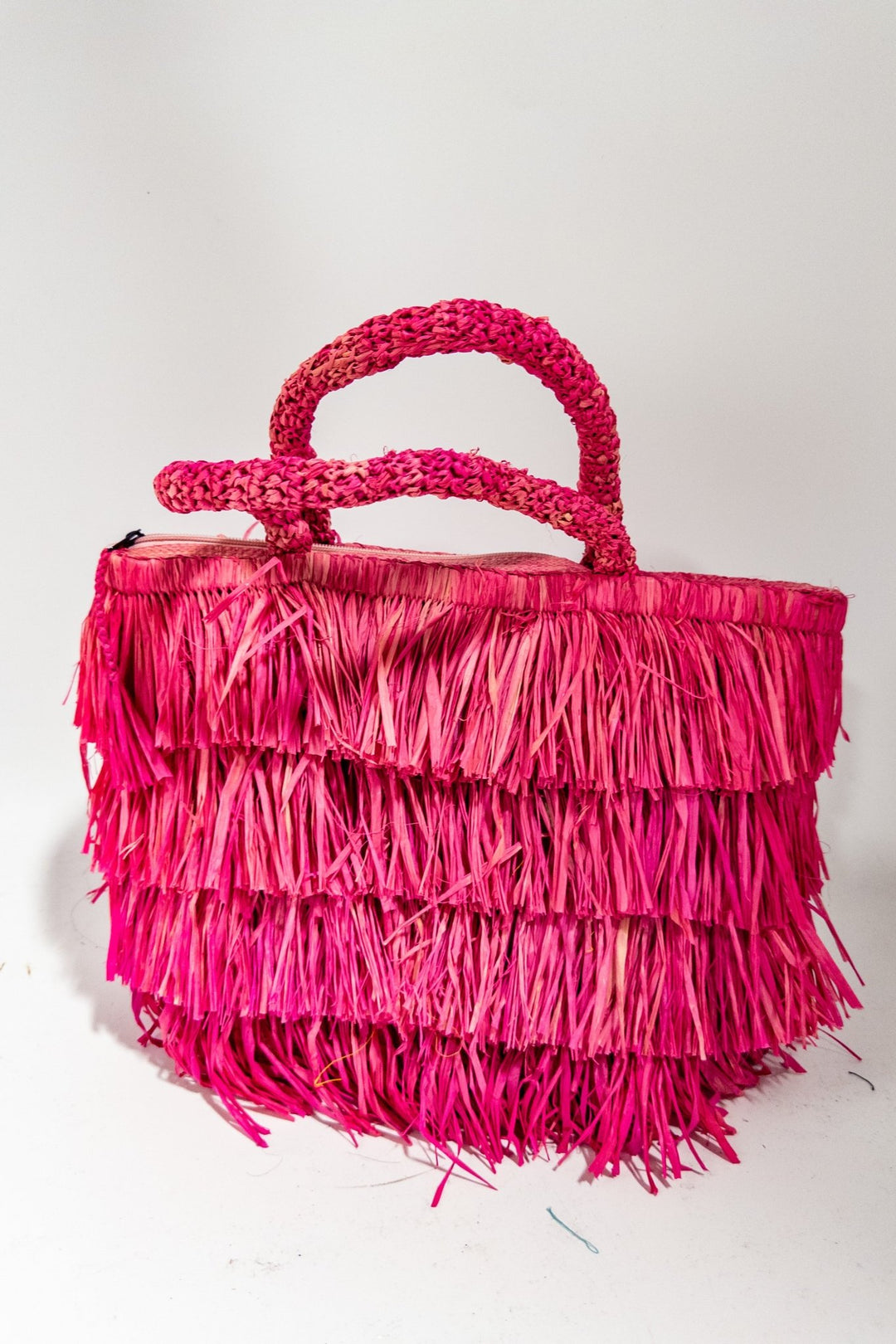 Mitende - Fringe Raffia / Straw tote beach Bag - Trufacebygrace