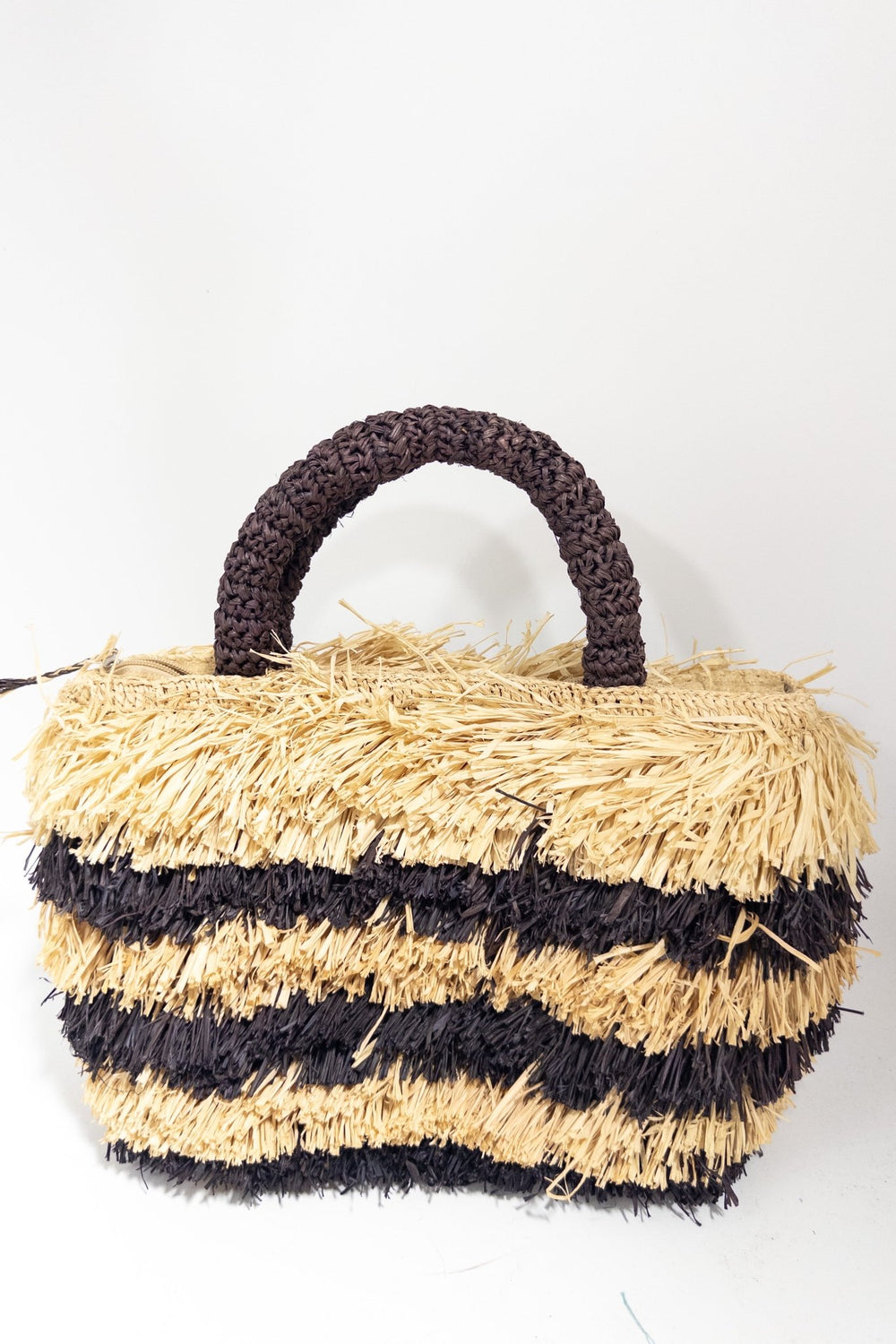 Mitende - Fringe Raffia / Straw tote beach Bag - Trufacebygrace