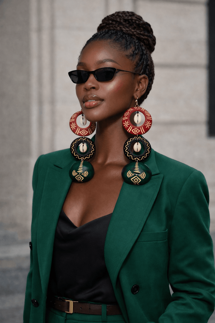 Mixed Colors Calabash Tribal Expressions Earrings - Trufacebygrace