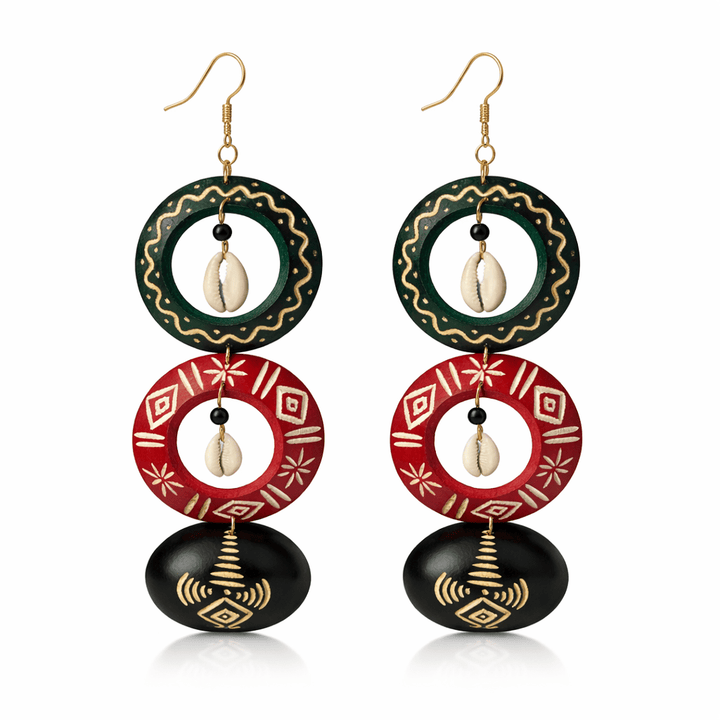 Mixed Colors Calabash Tribal Expressions Earrings - Trufacebygrace