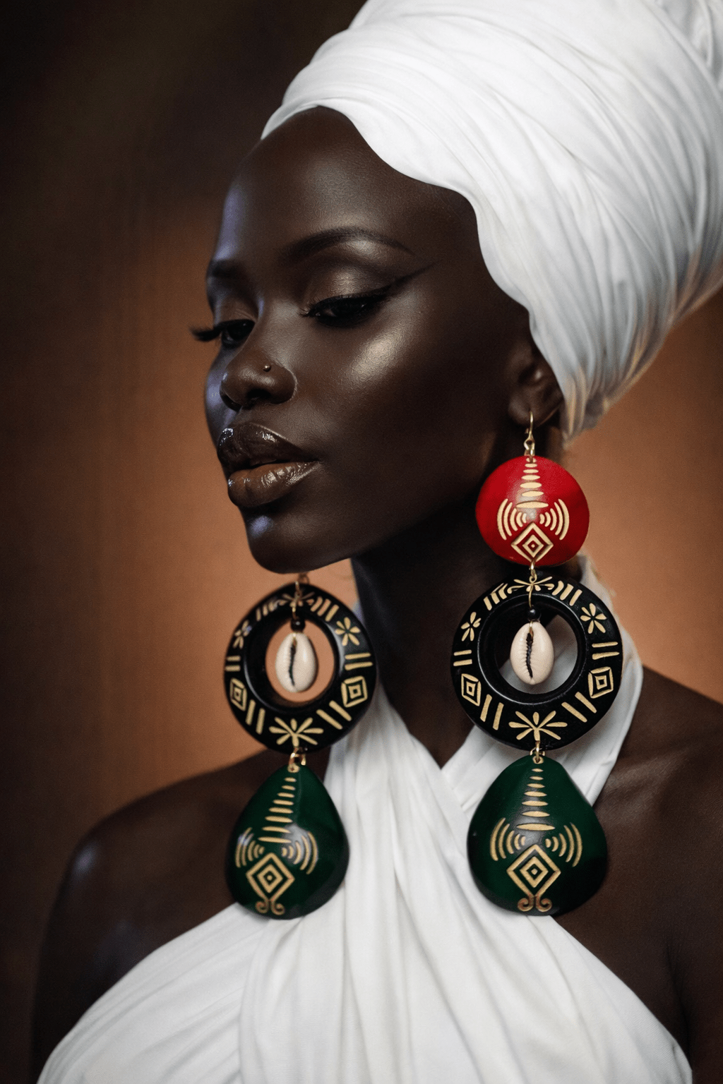 Mixed Colors Calabash Tribal Expressions Earrings - Trufacebygrace