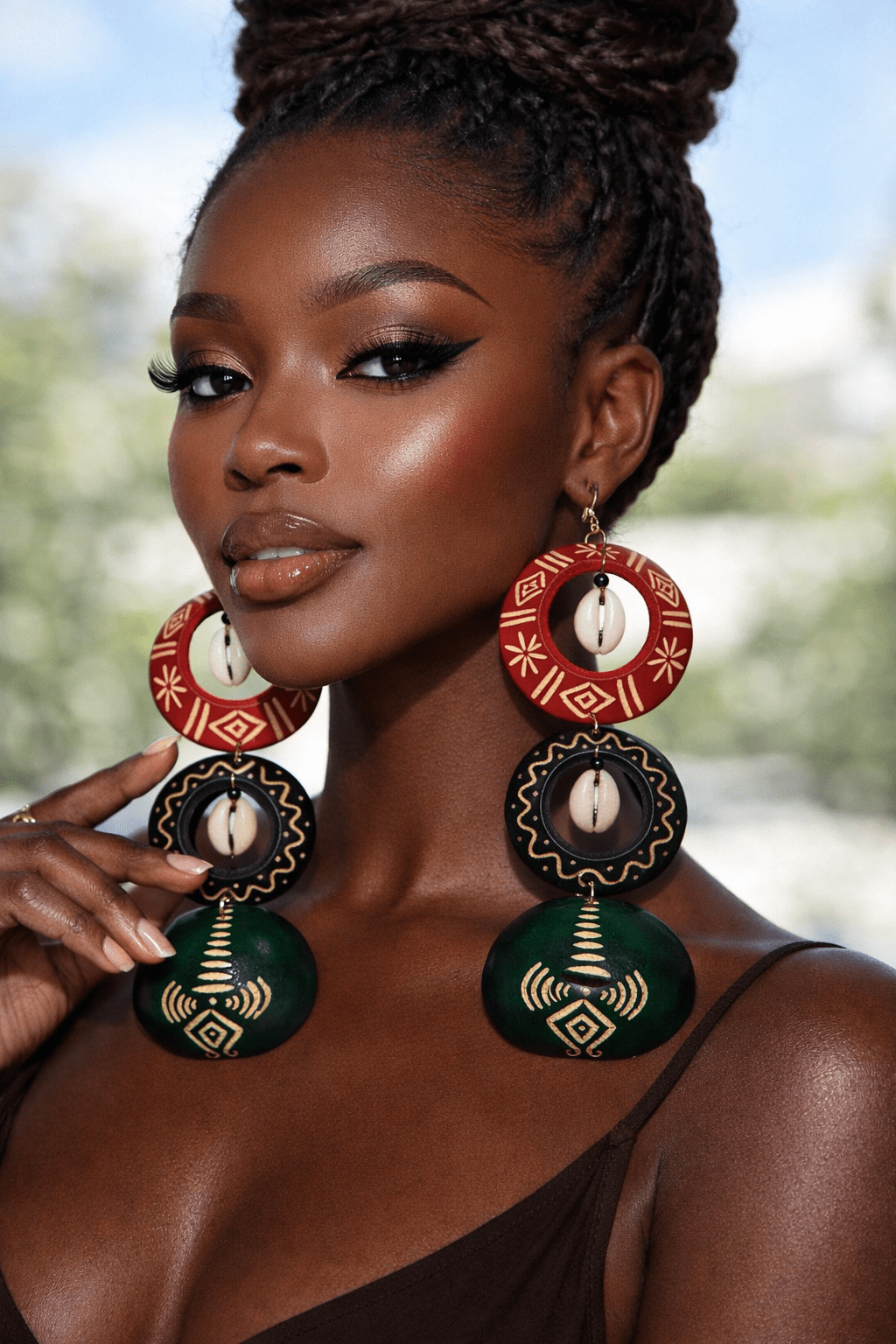 Mixed Colors Calabash Tribal Expressions Earrings - Trufacebygrace