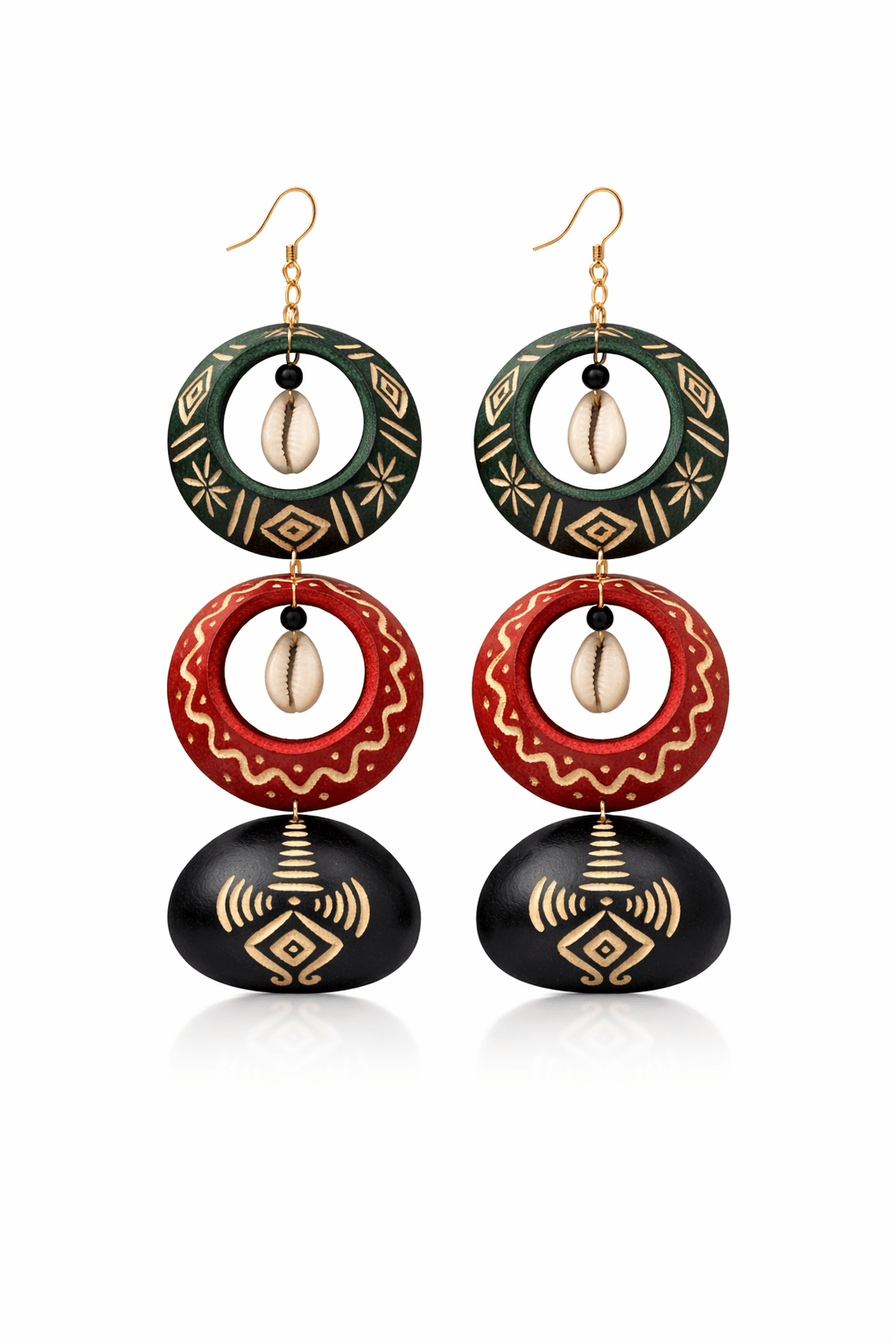 Mixed Colors Calabash Tribal Expressions Earrings - Trufacebygrace