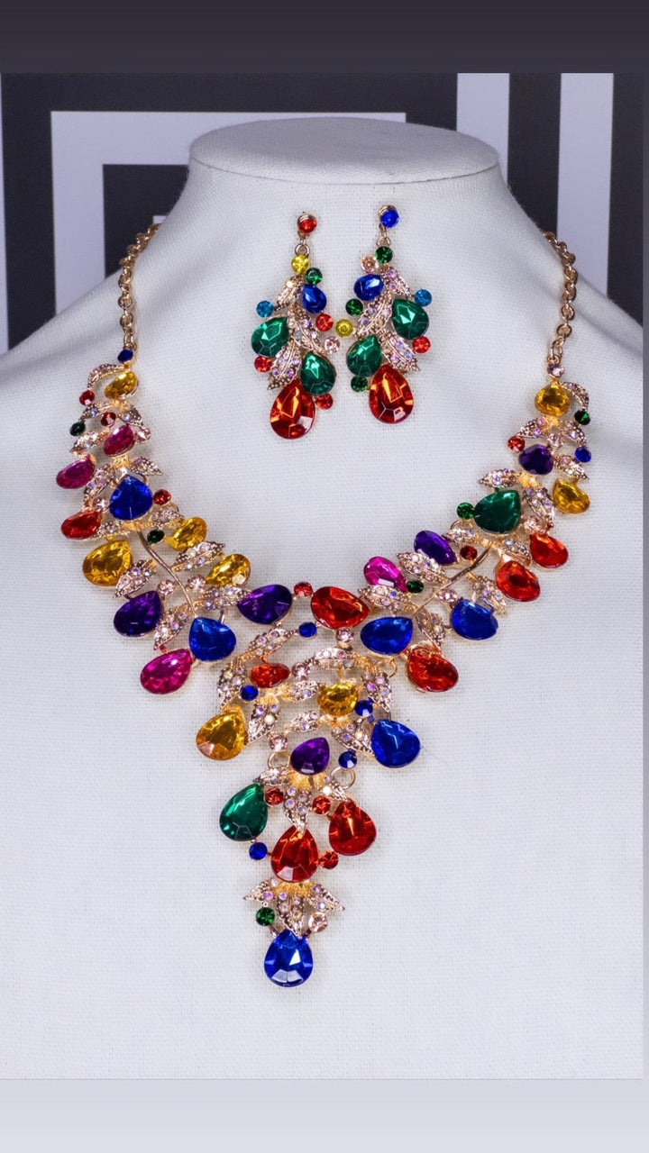 Monamia Rhinestone Necklace Set - Trufacebygrace